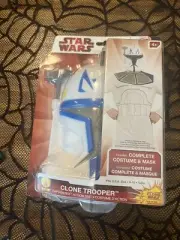 2010 Clone Trooper Mask And Outfit New Rubies Vtg Size 8-10
