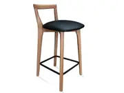 Floyd Retro Barstool - Messmate Timber - Upholstered Seat - Black