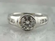 935 Silver Classic Solitaire With Round White Sapphire Unisex Engagement Ring