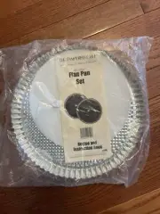 Pampered Chef Set of 2 Metal FLAN PANS Baking Pans #1700 Recipe Instructions NEW