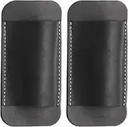 uxcell 2pcs Knife Sheath 4.72" x 2.24" Genuine Leather Carry Folding Knife Sheath for Outdoor Climbing Camping Cycling and Hiking, Black