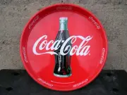 Coca-Cola Bottle Metal Serving Tray 13" Dia. New