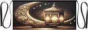 [Joitme] Radiant Ramadan Lantern Gold Apron with Pockets for Women, Short Apron with Pockets, Waitress Apron for Women, Radiant Ramadan Lantern Gold