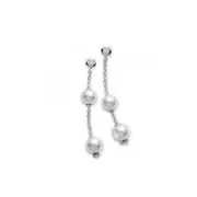 Original Mikimoto Pearls in Motion Akoya Pearl & Diamond Earrings 7-7.5mm