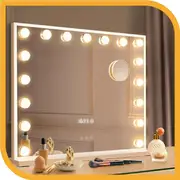 Simplus 80CM Vanity Makeup Mirror With 17 Blubs Lights Hollywood LED Mirrors Stand White
