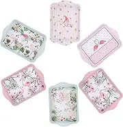 Hoement 6pcs Decorative Fruit Serving Tray Vintage Snack Plate with Cartoon Pattern Versatile Food Platter for Parties Picnics Home Decor Present for Friends and Family