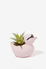 Typo - Tiny Shaped Planter - Rough ballet blush duck