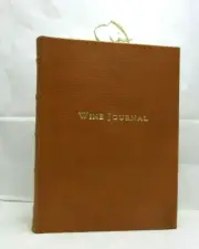 Graphic Image Wine Journal Tabbed Notebook 7x9" Leather Bound Hardcover Tan $94