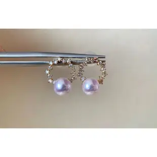 日本AKOYA珍珠耳環 AKOYA珍珠5.5-6mm+鑽石0.29ct