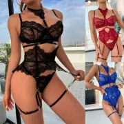 Womens Sexy Tops Thong Fishnet Lingerie Sets Underwear Body Suspenders Nightwear