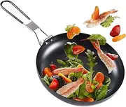 Camping Cookware Skillet - Foldable Outdoor Frying Pan, Compact Iron | Lightweight Non Stick Round Pan, Gass Stove Cooking Portable Fire Ready Kitchen Tool for Hiking Picnic And Adventure Meals