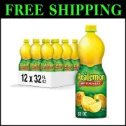 Fresh Taste 100% Lemon Juice 32 Fl Oz Bottles - Pack of 12 for Versatile Recipes