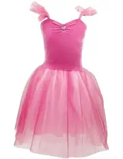 [Pink Poppy] Princess Rose Velvet Dress with Ombre Tulle in Pink