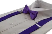 Boys Adjustable Purple 65Cm Suspenders & Matching Bow Tie Set