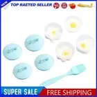 4pcs Cute Egg Boiler Cooker Plastic Egg Poacher Mold Set with Brush (Green)