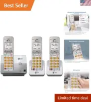 3 Handset DECT 6.0 Cordless Home Phone Full-Duplex Handset Speakerphone,Backl...