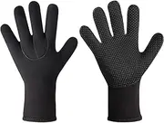 IPENNY Stretchy Water Gloves, Non-Slip Thermal Protective Diving Gloves, 3mm Neoprene Five Finger Wetsuit Gloves for Diving Snorkeling Paddling Surfing Kayaking Canoeing Spearfishing Skiing