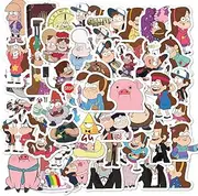 Gravity Falls Stickers,50 PCS Gravity Falls Vinyl Waterproof Decals for Water Bottles Computer Bicycle Skateboard Luggage Phone Pad Laptop Kids Teens Stickers Pack