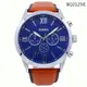 FOSSIL 美國最受歡迎頂尖運動時尚三眼計時皮革腕錶-藍+咖啡-BQ2125IE (8.5折)