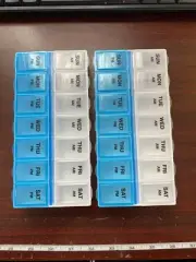2 Pack Amazon Medicine Box Vitamin Keeper (7-Day) AM/PM Pill Organizer