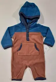 Boy's Carter's Brown/Navy Blue One Piece Outfit In Size Newborn Sku #34