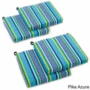 20-inch by 19-inch Spun Polyester Chair Cushion (Set of Four) Pike Azure