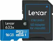 Lexar High-Performance microSDHC 16GB 32GB 64GB UHS-I Card w/SD Adapter Class 10