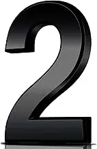 Door Numbers, House Numbers,3D Mailbox Numbers Waterproof, Address Numbers Self Adhesive Street Number Stickers for House Mailbox Apartment Hotel Courtyard Cafe (Black, 2)