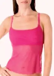A548 Natori NEW 141005 Woem's Solid Sheer Mesh Build-In Shelf Camisole Tank Top