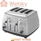 Delonghi Icona Classic 4 Slice Toaster 1800W With Browning Control - Silver
