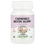 Maxi Health, Chewable Biotin 10,000™, Natural Strawberry, 10,000 mcg, 100 Chewies
