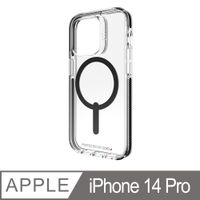 Gear4 iPhone 14 Pro 6.1吋 D3O 聖塔克魯茲透明黑框磁吸款-抗菌軍規防摔保護殼