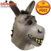N1468 Shrek Donkey Horse Head Latex Mask Cosplay Prop Animal Face Mask Costume