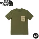 【THE NORTH FACE 男 口袋短袖棉T恤AP《橄欖綠》】4U92/排汗衣短袖/T恤/休閒短袖