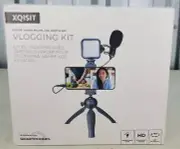 XQISIT Smartphone LED Vlogging Video Kit Audio Record Microphone Tripod NEW