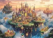 [Yunlus] Jigsaw Puzzles for Adults 1000 Pieces Impossible Hard Difficult Challenging Puzzles for Adults 1000pc Puzzle City of The Skyward Kingdoms Jigsaw Puzzle 1000 Pieces 28 x 20 inch