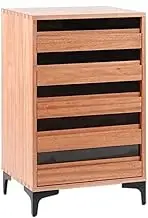 File Cabinet Multi Storage Cabinet Office File Storage Cabinet Vintage Wood Five-Drawer Cabinet Mortise and Tenon Cabinet Industrial Style Side Cabinet Office Drawer(Red)