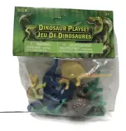 8 Piece Dinosaur Playset T-Rex Triceratops Dimetrodon Stegosaurus Apx 2” Plastic