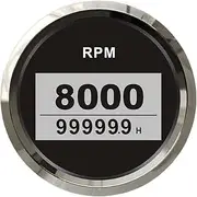 ZFGVGNMTYA 85MM Gasoline Diesel Engine Tachometer 3000RPM 4000RPM 6000RPM 8000RPM with Hourmeter Boat Truck Car RV Waterproof Car Tachometer(8K-BS)