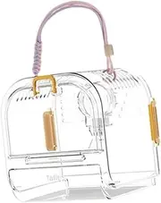 Leefasy Compact Animal Transport Cage, Travel Case for Small Pets, Carrier for Hamster and Ferret, Yellow