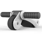 Household Multifunctional Abdominal Exercise Device Folding Double Wheel Bearing Roller Mute Sports Equipment-White