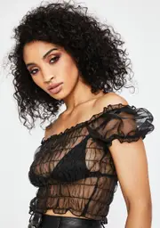 [Dolls Kill] Marila Sheer Crop Top