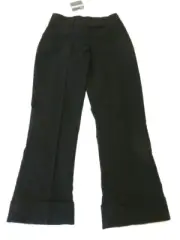 Rave Womens Dress Pants Size 0 Black Stretch Flat Front Cropped New With tags