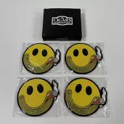 (4) Smiley Smoking Cigars International Rubber Coasters Smiley w/ Beard - NEW