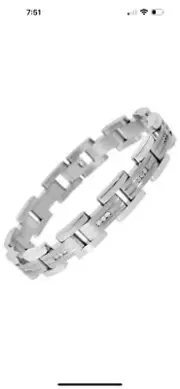 Titanium 1.00ctw Diamond Light Weight Bracelet 8.5 Inches