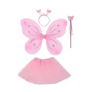 Brand New Girls Pink Fairy Halloween Costume Set