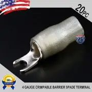 4 Gauge Platinum Spade Fork Terminal 20pcs Wire Crimp Insulated 5/16" connector