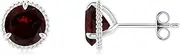 [Angara] Natural Rope Framed Claw-Set 2 ct Garnet Martini Stud Earrings in Sterling Silver/10ct/14ct Solid Gold for Women | January Birthstone Jewellery
