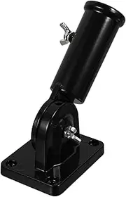 TINEASUR Adjustable Heavy Duty Flag Pole Holder Sturdy Black Aluminum Flagpole Bracket for National Day Garden Windsock Display Versatile Angle for Secure Flag Presentation