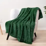 Throw Blanket for Couch Bed, Soft Fleece 50 x 60 Inches - Throw Emerald Green